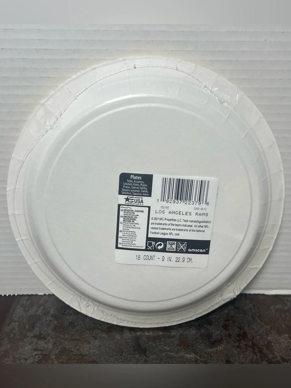 NFL lot of 4 Los Angeles Rams Paper Party Plates 9”- 18Ct and 36Ct napkins
